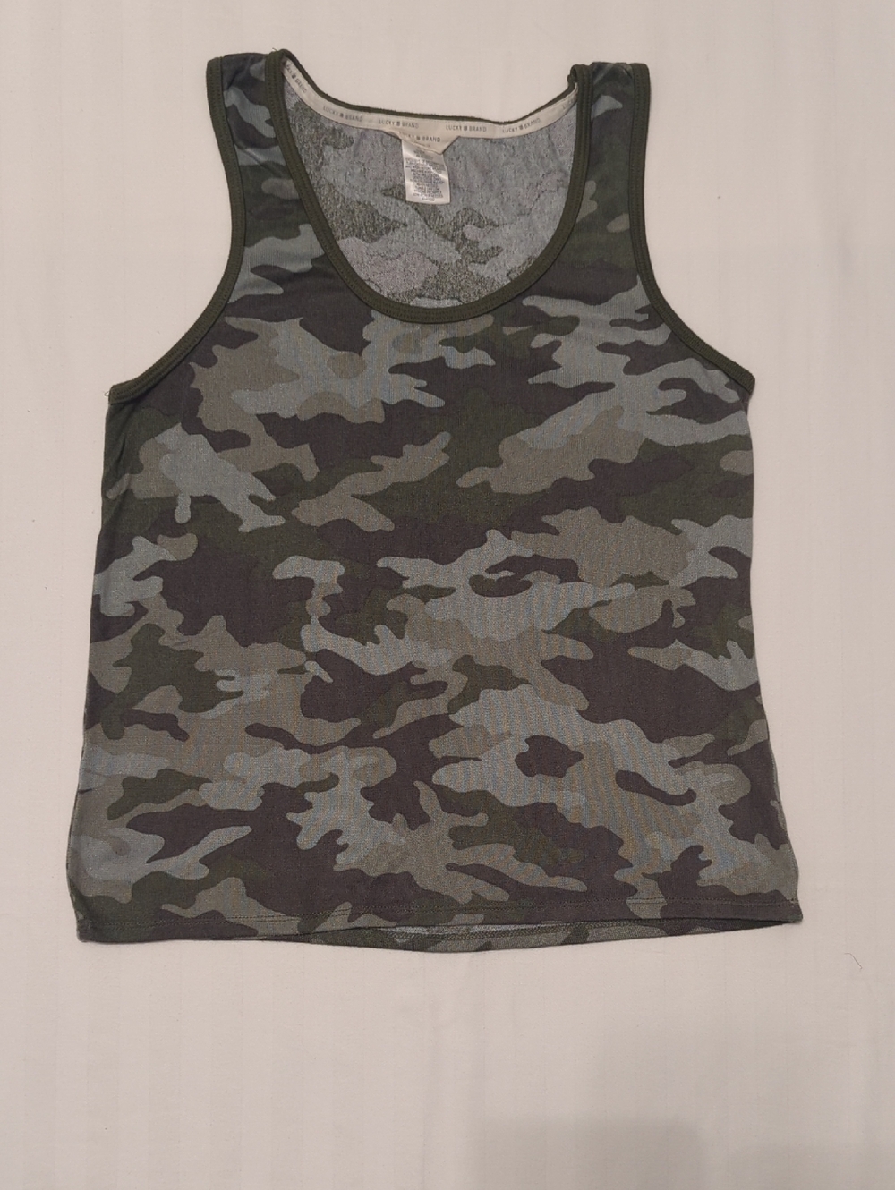 Lucky Brand Olive and Gray Camo Tank
